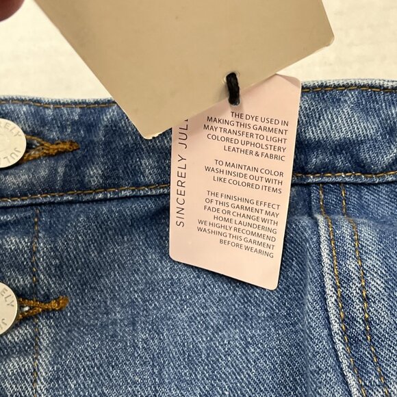 Sincerely Jules Y2K Dress Womens L Denim Strapless Cropped Wide Leg Smocked - Picture 11 of 14